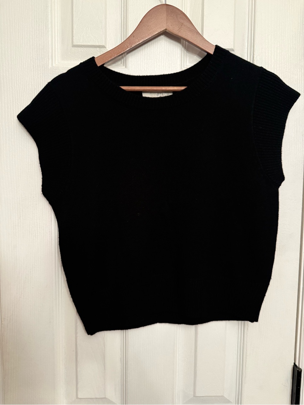 New Pinch Black Knit Top shirt sweater large $88 Anthropologie